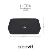 Ultra Dikdörtgen Çanak Lavabo 60 cm Mat Antrasit thumbnail 5