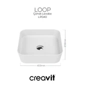 Loop Kare Çanak Lavabo 40 cm Beyaz thumbnail 4