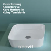 Loop Kare Çanak Lavabo 40 cm Beyaz thumbnail 2
