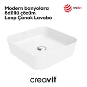 Loop Kare Çanak Lavabo 40 cm Beyaz thumbnail 3