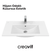 Su Etajerli Lavabo 80 cm Beyaz thumbnail 2