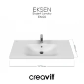Eksen Etajerli Lavabo 100 cm Beyaz thumbnail 4