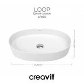 Loop Oval Çanak Lavabo 40x60 cm Beyaz thumbnail 3
