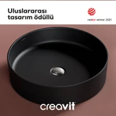 Loop Yuvarlak Çanak Lavabo Ø45 cm Mat Siyah thumbnail 3