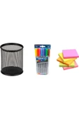 Pensan Tribal 8 Renk + Kare Post-It 5'li + Metal Kalemlik thumbnail 1