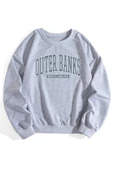 Kadın Gri Outer Banks Oversize Sweatshirt thumbnail 1