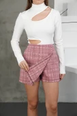İki düğmeli şort etek pembe h26414 thumbnail 2