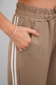 Yandan çift şeritli pantolon vizon thumbnail 3