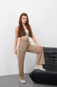 Yandan çift şeritli pantolon vizon thumbnail 1