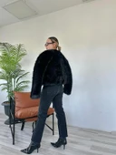 Kadın Kesik Paça Boyfit Siyah thumbnail 2