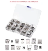 82 Adet Usb Soket Seti Pcb Tip 14 Çeşit Şeffaf Çantada thumbnail 1