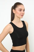 NEWCO Askılı Body Crop Top Üst - Siyah thumbnail 3