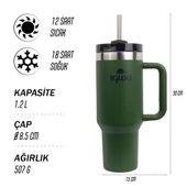 Igloo Stadler Thermo-Mug 1.2 Litre-HAKİ thumbnail 4