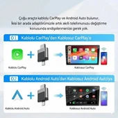 Kablosuz CarPlay ve Android Auto Adaptörü Mini Ergonomik 2in1 thumbnail 5