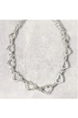 Chain Heart Kalp Sevgili Hediye Kolye thumbnail 1