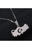 Türkiye Haritası Ay Yıldız Çelik Kolye thumbnail 2
