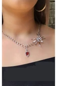 Gotik Örümcek Kalp Kolye thumbnail 1