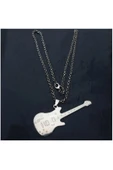 Gitar Kolye Gümüş & Deri Zincir thumbnail 1
