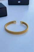 Hasır Örme Gold Paslanmaz Çelik Bileklik Unisex thumbnail 3