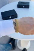 Hasır Örme Gold Paslanmaz Çelik Bileklik Unisex thumbnail 1