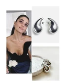 Silver Bottega Gözyaşı Damla Model küpe thumbnail 2