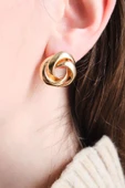 Kadın Gold Loop Küpe thumbnail 3