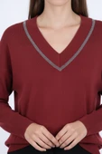 On V Yaka Taşlı Triko Kazak On thumbnail 8