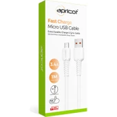 Apricot APC-A130M Micro USB 1m 3.4A Şarj + Data Kablosu thumbnail 2