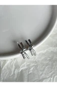 Silver 2'li Düğümlenmiş Küpe thumbnail 3