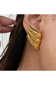 Hailey Vintage Wing Gold Küpe thumbnail 1