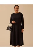 Büyük Beden Basic Midi Elbise Gala-Xi thumbnail 3