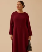 Büyük Beden Basic Midi Elbise Gala-Xi thumbnail 8