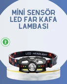 El Sensörlü LED Far Suya Dayanıklı Şarjlı Kafa Lambası thumbnail 1