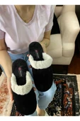 PELÜŞ KAYMAZ TABAN KIŞLIK EV TERLİK thumbnail 2