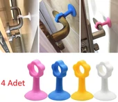 Renkli Vantuzlu Geçmeli Kapı Kolu Stoper 4lü Set thumbnail 1