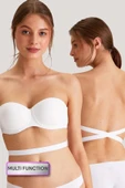 6027 Beyaz Pisa Push Up Straplez Multi Function Mikro Sütyen Askı Hediyeli thumbnail 1