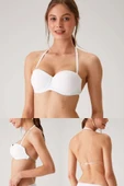 6027 Beyaz Pisa Push Up Straplez Multi Function Mikro Sütyen Askı Hediyeli thumbnail 3