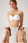 6027 Beyaz Pisa Push Up Straplez Multi Function Mikro Sütyen Askı Hediyeli thumbnail 4