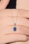 1.15 Ct Safir Pırlanta Kolye thumbnail 5