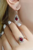 Damla Model Yakut Elmas Küpe thumbnail 4