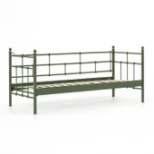 Unimet Lalas Daybed Tek Kişilik Sedir Metal Karyola 90x200 Yeşil (AHŞAP LATALI) thumbnail 5