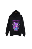 fame-stoned K-Pop Demon Hunters - Huntrix - Yılbaşı Baskılı Unisex %100 Pamuk Kapüşonlu Siyah Sweatshirt thumbnail 1