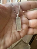 Metal Dikdörtgen Künye Model Erkek Kolye thumbnail 3