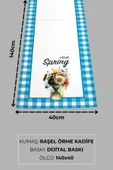 Masa Örtüsü Runner Bahar Temalı Hello Spring 140x40 Raşel Örme Kadife Dijital Baskı thumbnail 2