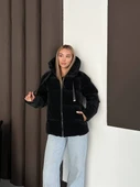 Kapüşonlu Kadife Puffer Mont thumbnail 2