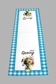Masa Örtüsü Runner Bahar Temalı Hello Spring 140x40 Raşel Örme Kadife Dijital Baskı thumbnail 4