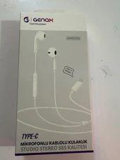 genax mikrofonlu kablolu kulaklık type-c thumbnail 1