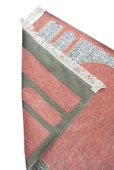Kabe Desenli Örgü Püsküllü Şönil Seccade Pembe thumbnail 2