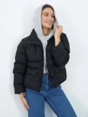 Kapüşonlu Çift Fermuarlı Puffer Mont thumbnail 5