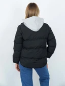 Kapüşonlu Çift Fermuarlı Puffer Mont thumbnail 6